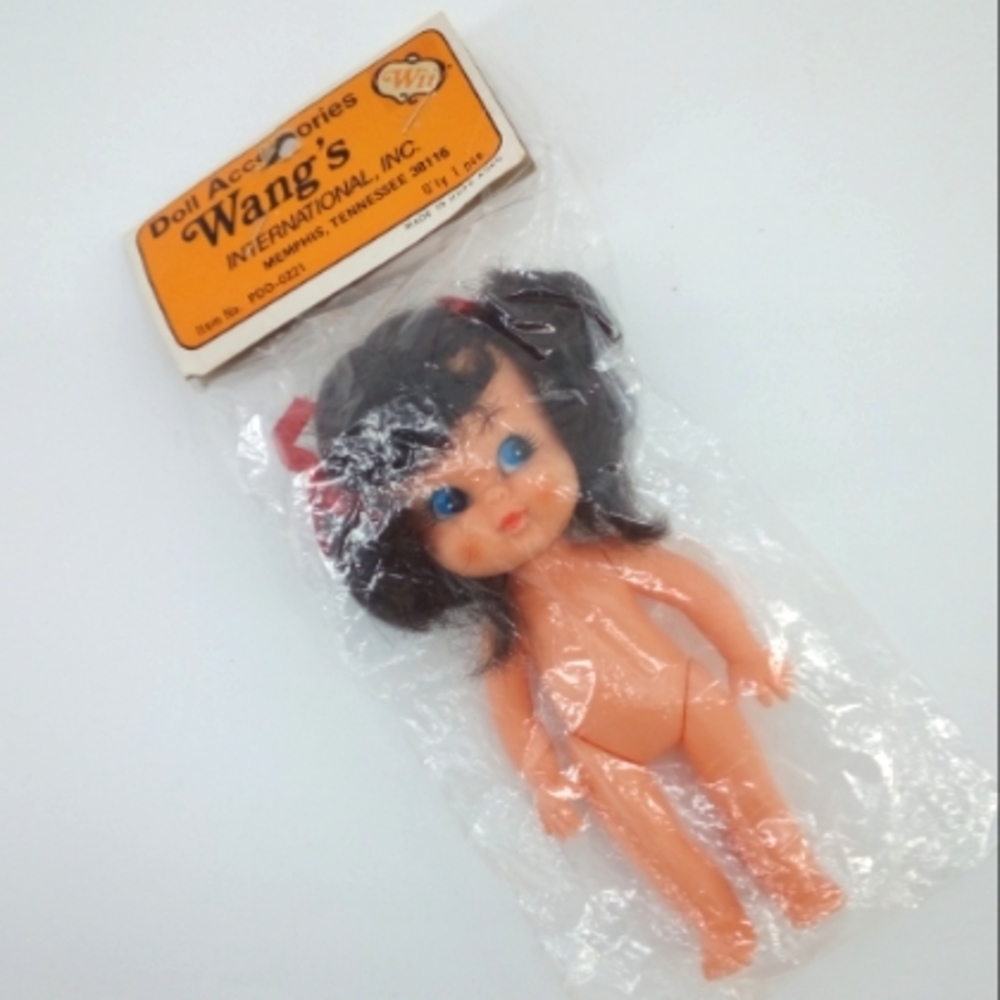 Vintage New Old Stock Wang's International Doll Accessories Baby Doll with Hair